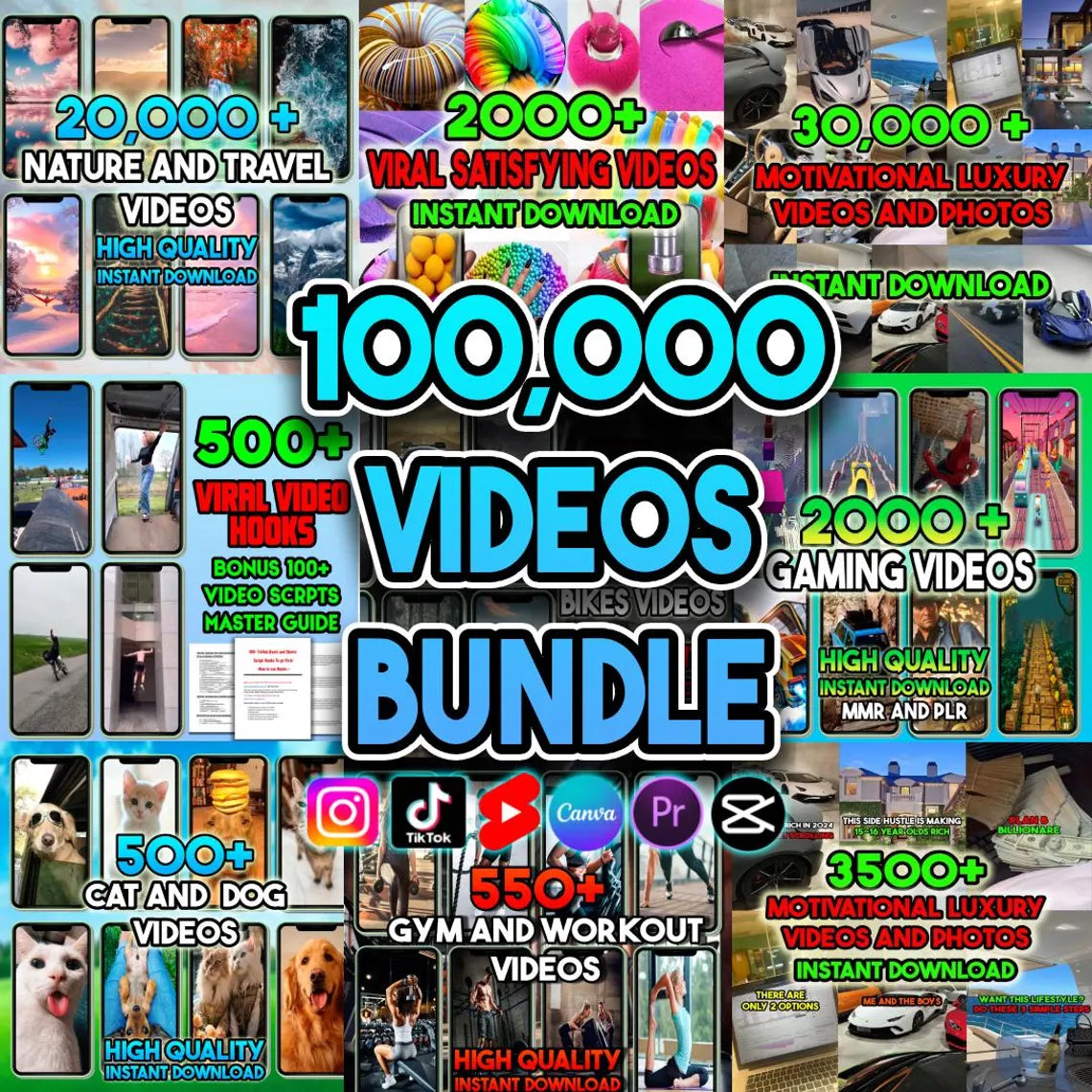 100,000 Videos Bundle YT STARTER PACK!